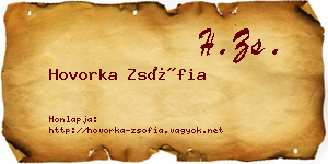 Hovorka Zsófia névjegykártya